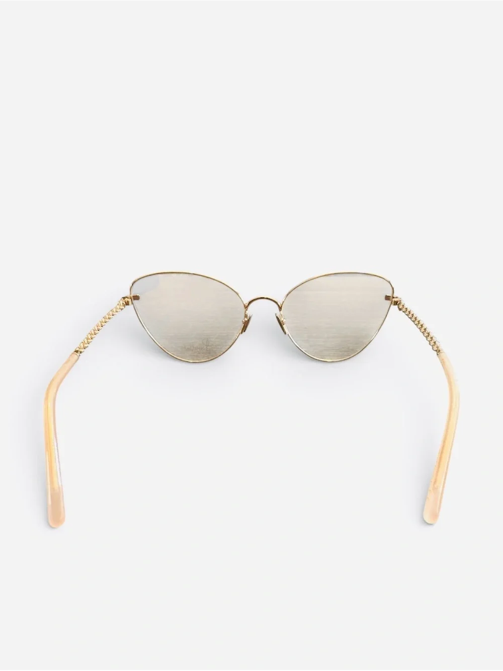 Pomellato Eyeglasses PM0104 Metal Gold Cat Eye Swarovski Stone 58-140 Authentic